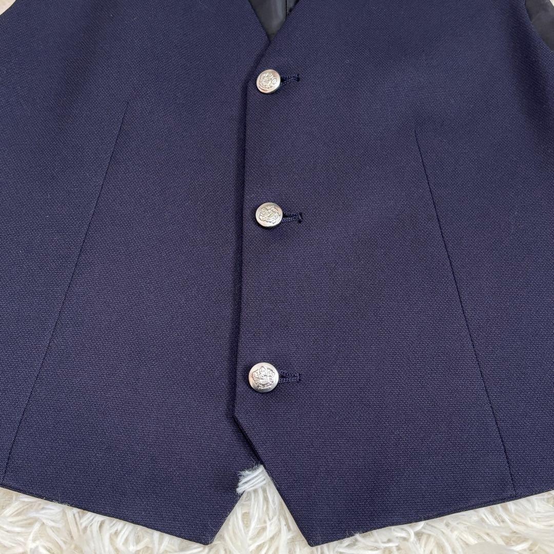美品 ワンダーファクトリー 170 スリーピース ベスト付き 銀ボタン ネイビー