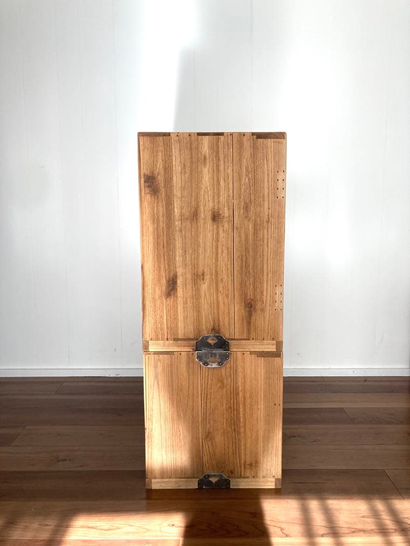 【メンテ済】アンティークの二段収納棚　上下分割可　総桐　食器棚　剥離無塗装