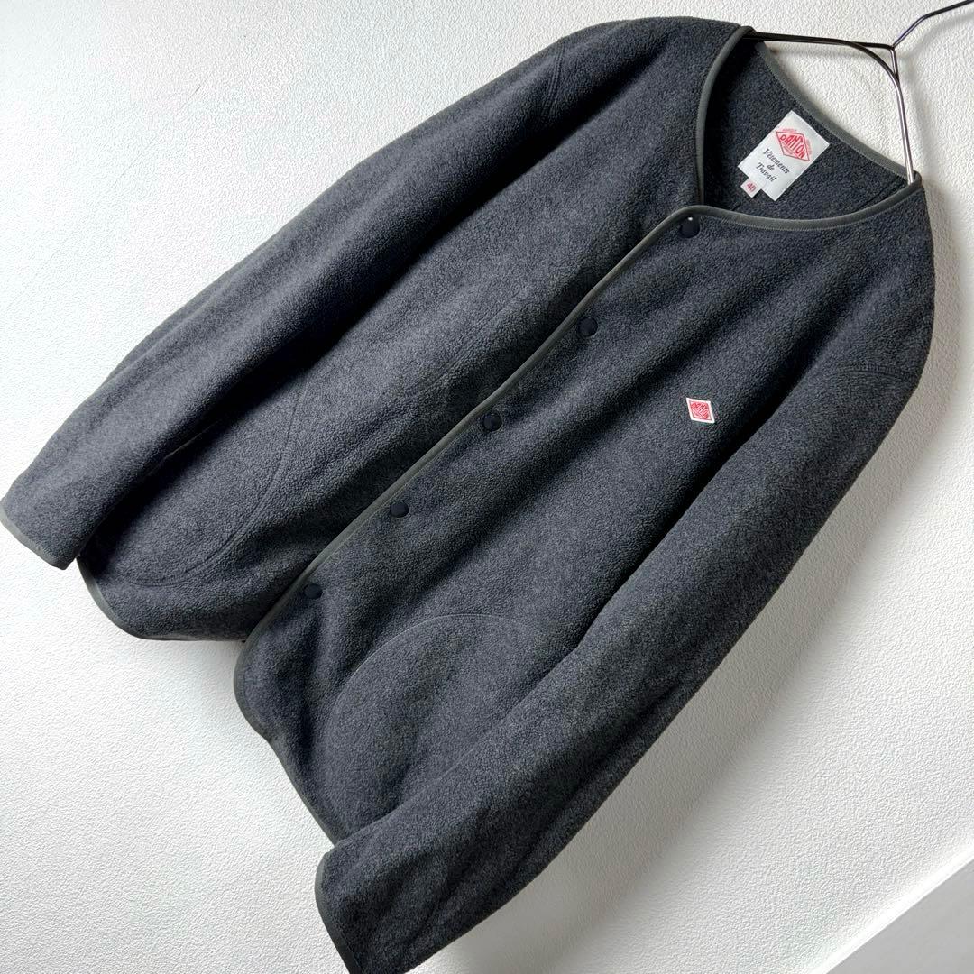 DANTON ダントン 定番 ノーカラーフリースジャケット グレー　FREE