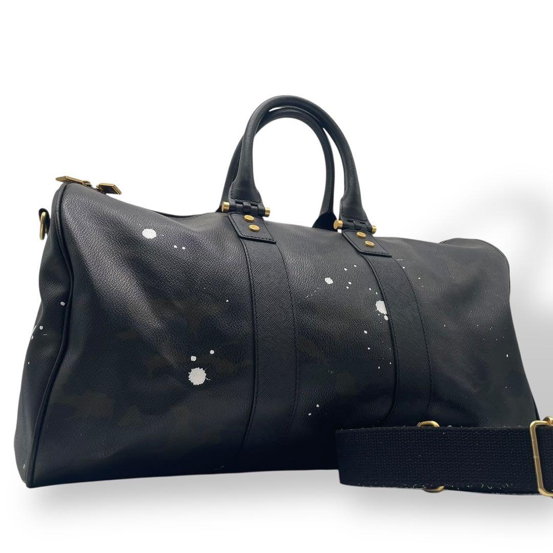 極美品 ジャンティバンティ ボストンバック ブラック カモ柄 2way