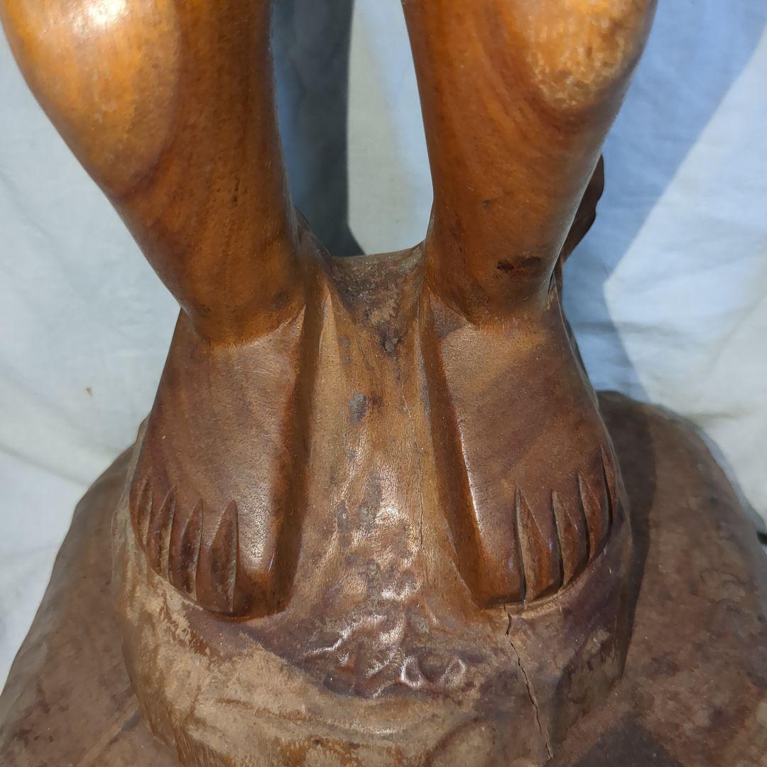 ハワイ　木彫りティキ像　特大サイズ67cm 80年代製　レトロ雑貨