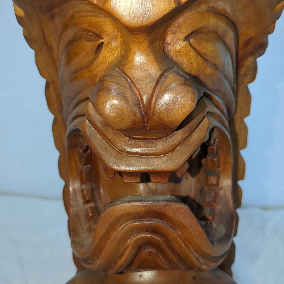 ハワイ　木彫りティキ像　特大サイズ67cm 80年代製　レトロ雑貨