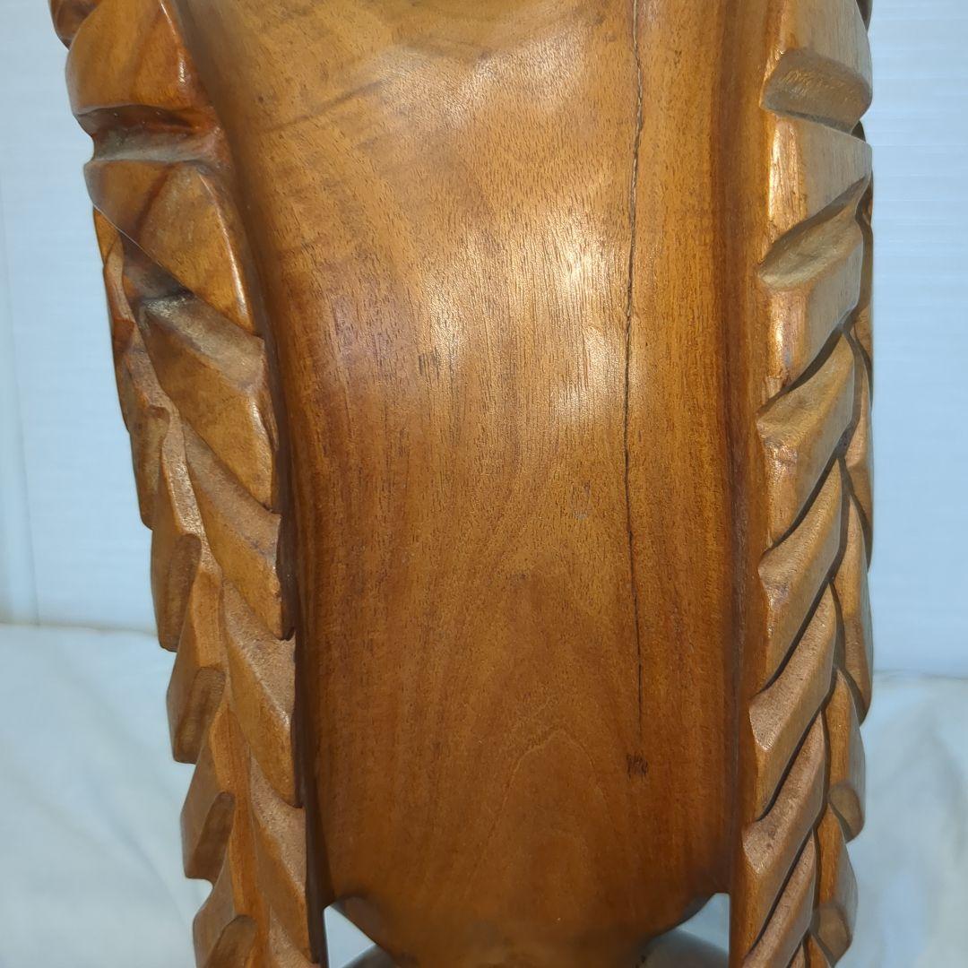 ハワイ　木彫りティキ像　特大サイズ67cm 80年代製　レトロ雑貨