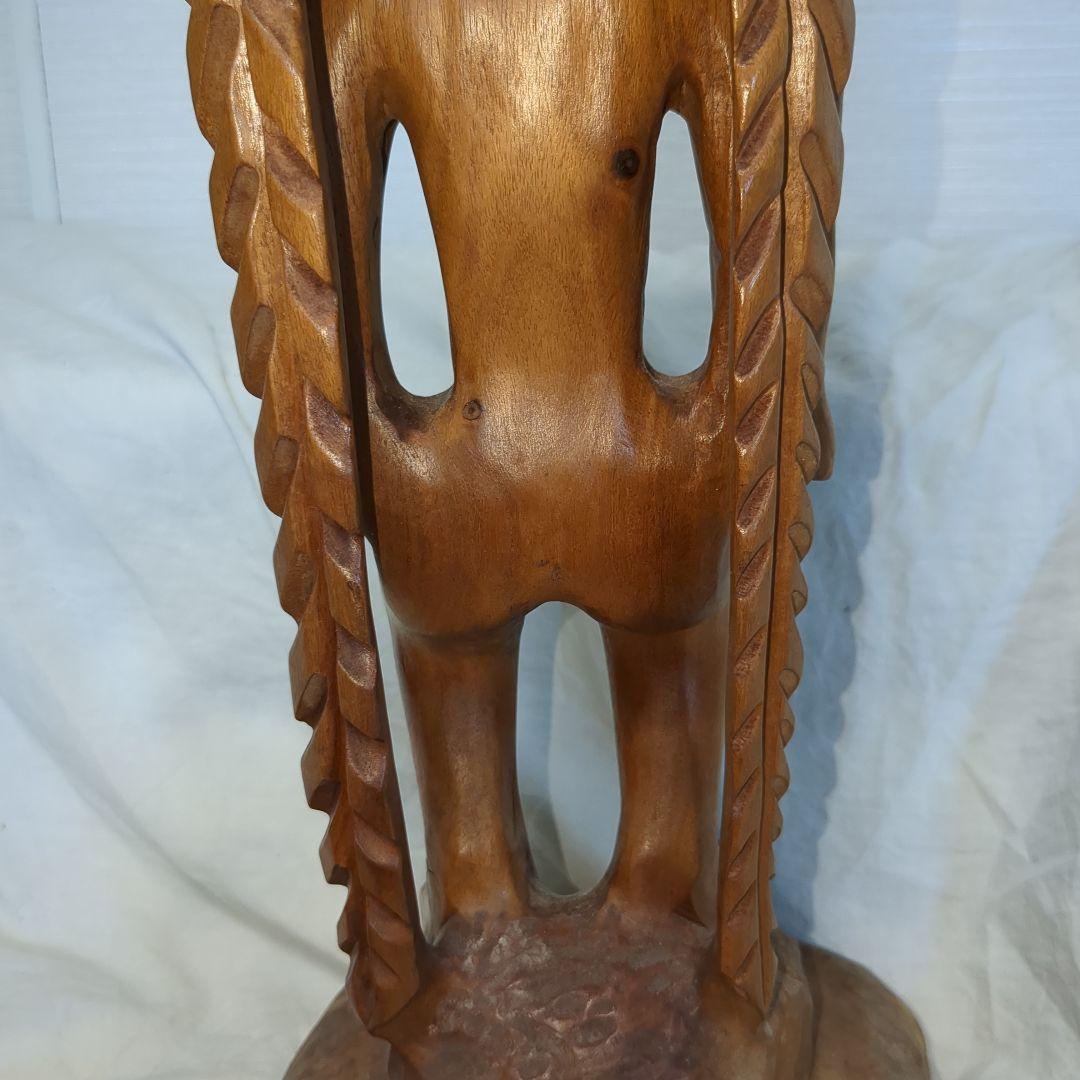 ハワイ　木彫りティキ像　特大サイズ67cm 80年代製　レトロ雑貨