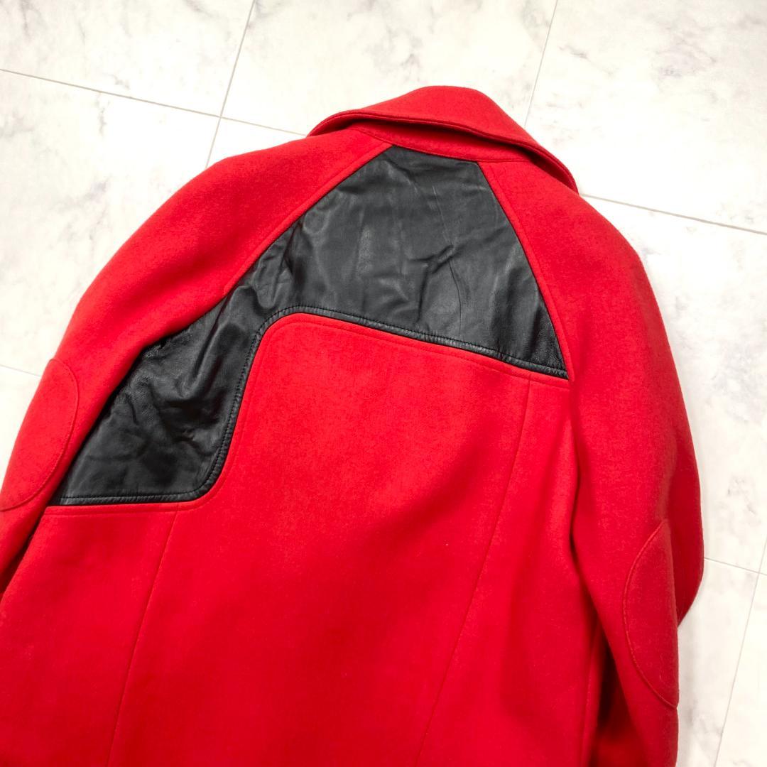 美品 ICB メリノウール チェスターコート ラムレザー Vogue ランウェイ