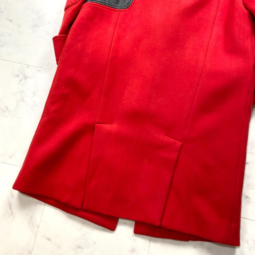 美品 ICB メリノウール チェスターコート ラムレザー Vogue ランウェイ