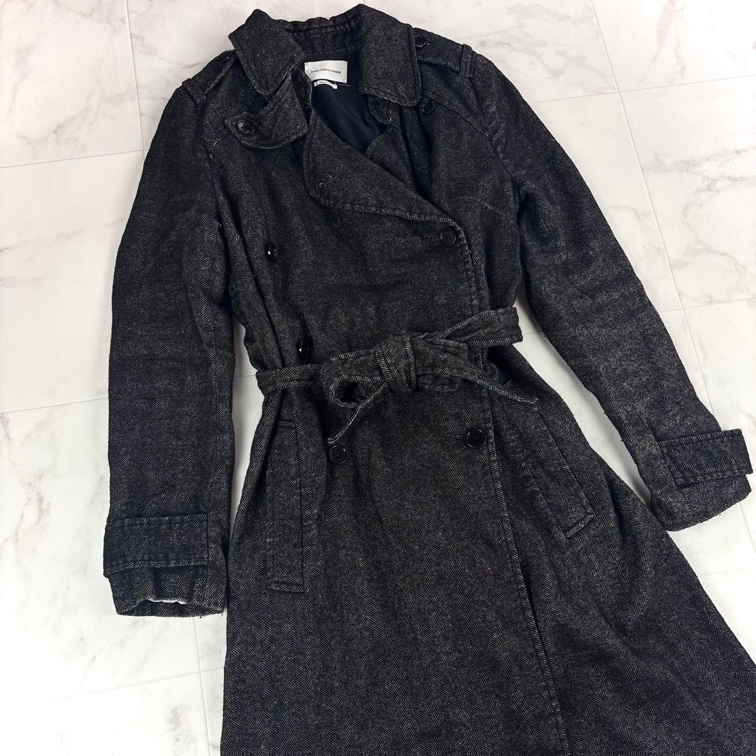 ISABEL MARANT ETOILE ロングコート　ヘリンボーン　麻　毛　S