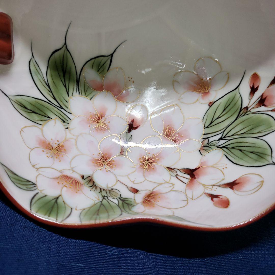 陶あん　京焼　桜　色絵付け　器