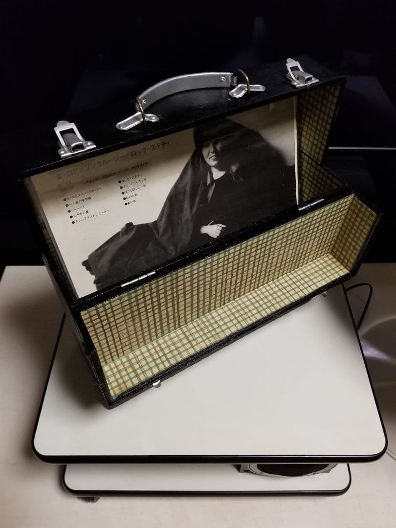 レトロ　モダン　ヴィンテージ　レコード　キャリー　ボックス　ブラック　カラー