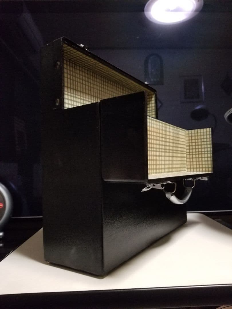 レトロ　モダン　ヴィンテージ　レコード　キャリー　ボックス　ブラック　カラー