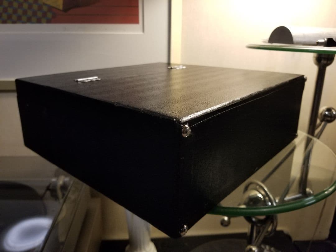 レトロ　モダン　ヴィンテージ　レコード　キャリー　ボックス　ブラック　カラー