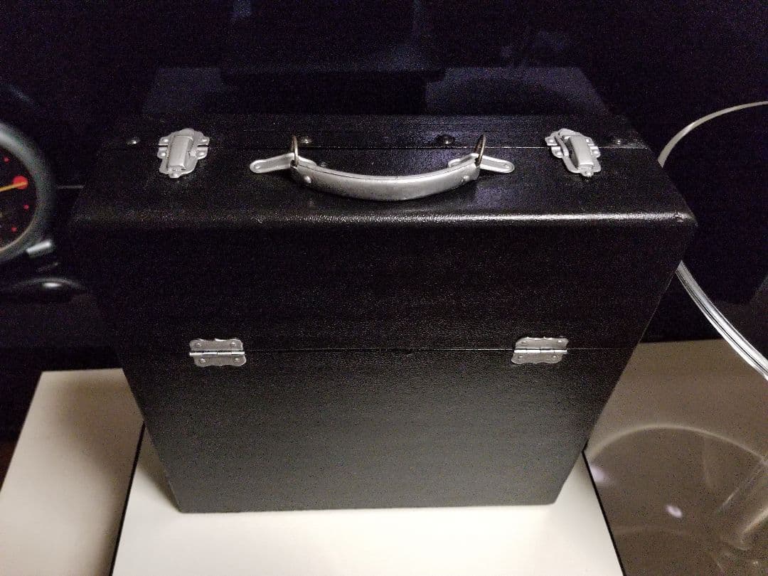 レトロ　モダン　ヴィンテージ　レコード　キャリー　ボックス　ブラック　カラー