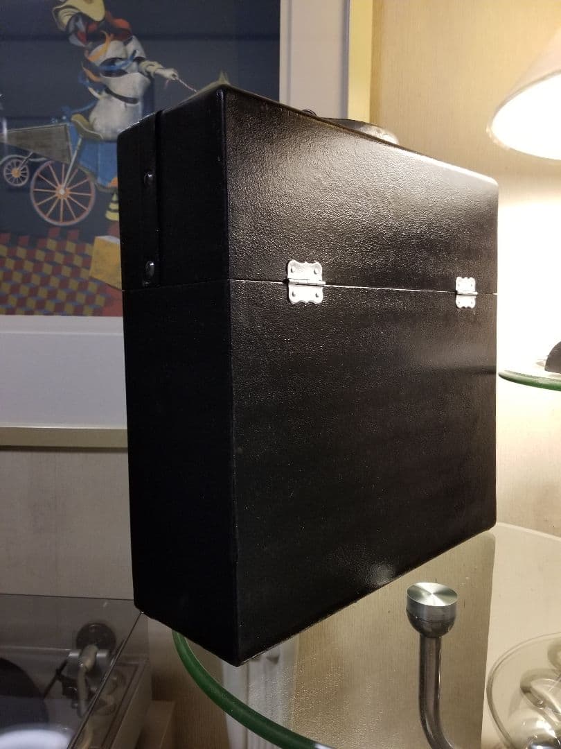 レトロ　モダン　ヴィンテージ　レコード　キャリー　ボックス　ブラック　カラー