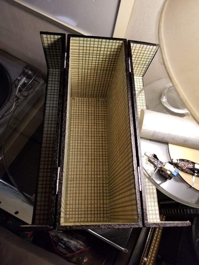 レトロ　モダン　ヴィンテージ　レコード　キャリー　ボックス　ブラック　カラー