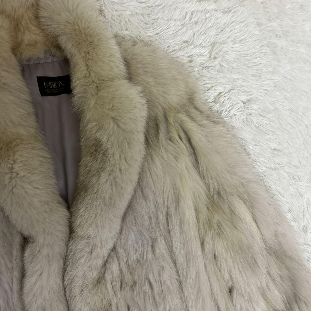 【極美品】銀サガ　フォックス 最高級　ファーコート 女優襟 高級毛皮