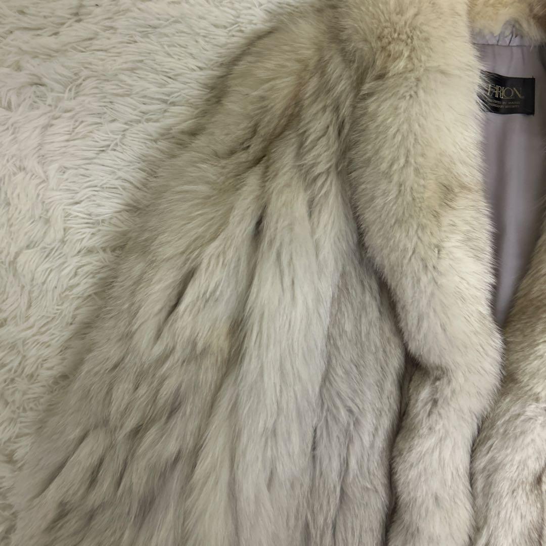 【極美品】銀サガ　フォックス 最高級　ファーコート 女優襟 高級毛皮