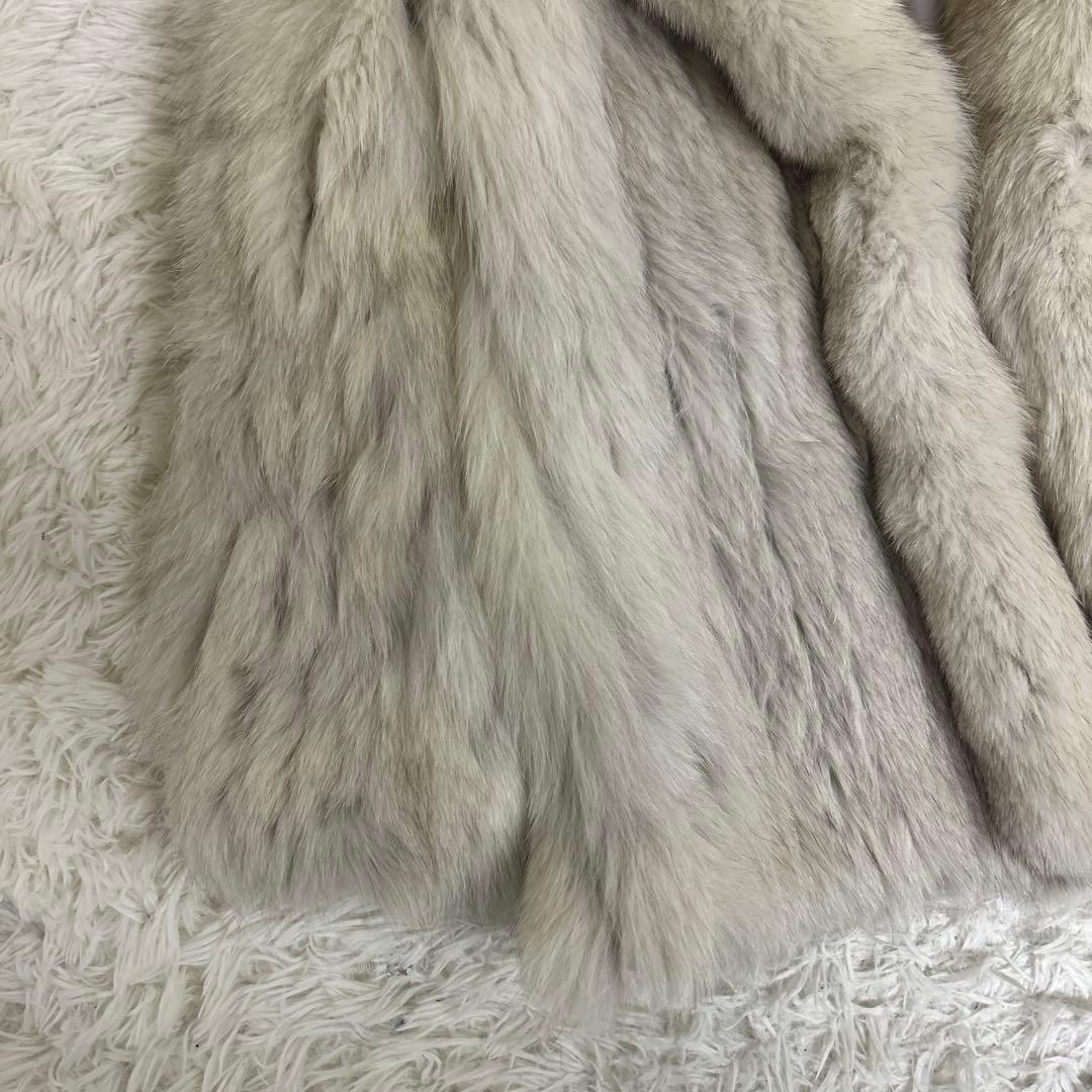 【極美品】銀サガ　フォックス 最高級　ファーコート 女優襟 高級毛皮