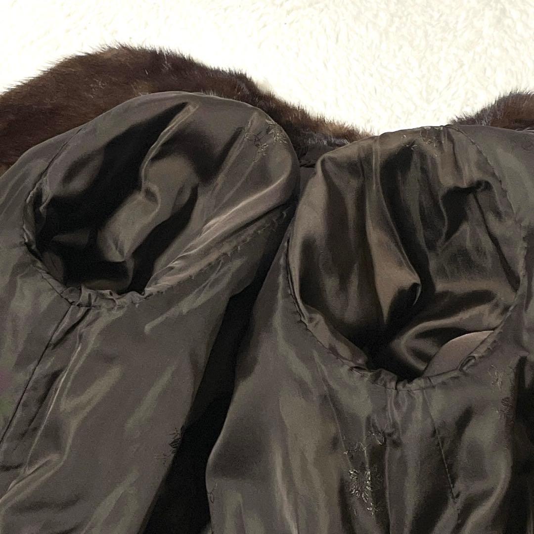 【大きいサイズ】 SAGA MINK デミバフミンク 本毛皮 コート 13号