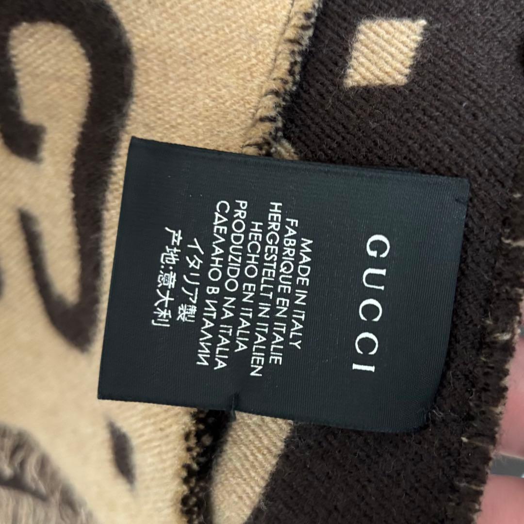 GGジャカード ウールシルク スカーフ マフラー