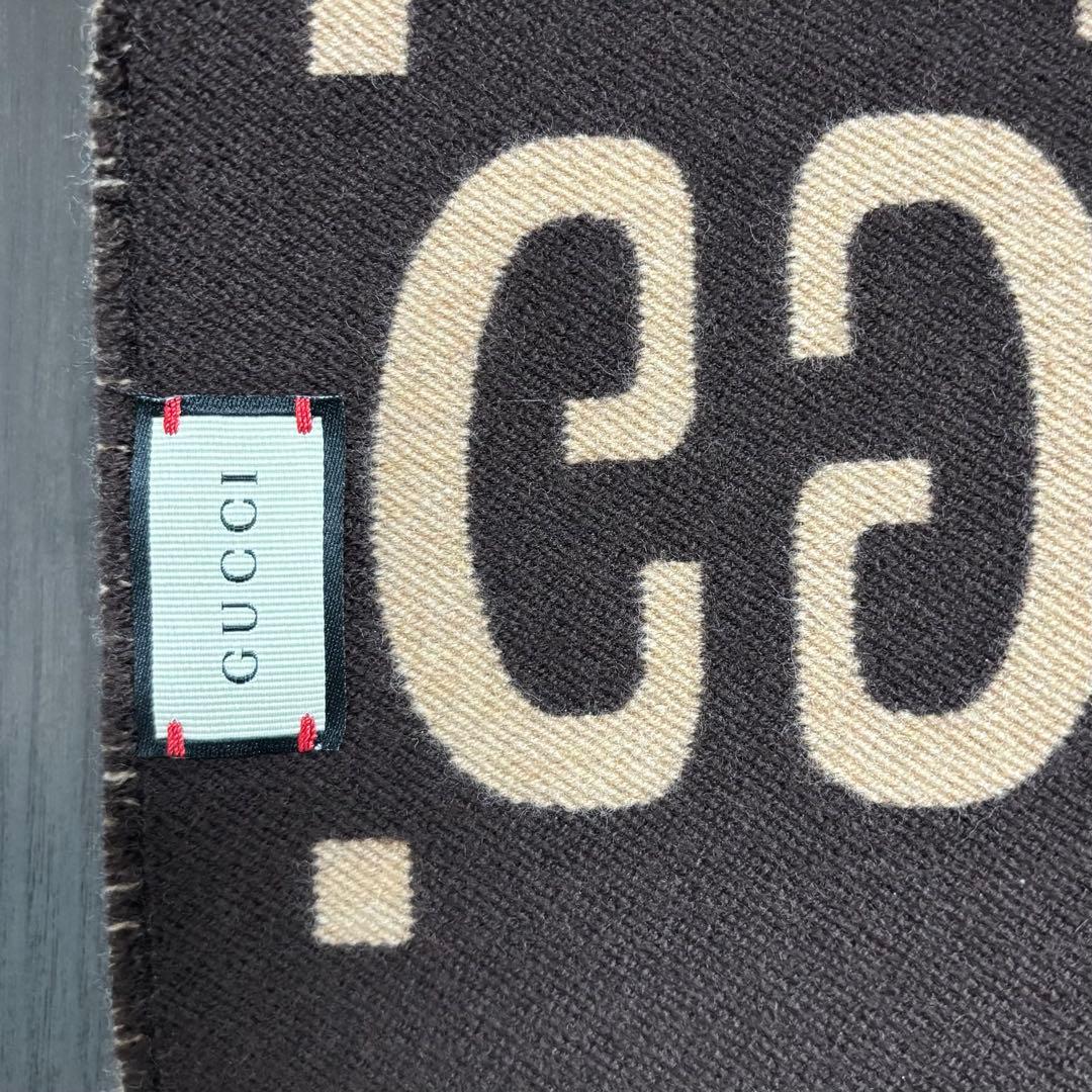 GGジャカード ウールシルク スカーフ マフラー