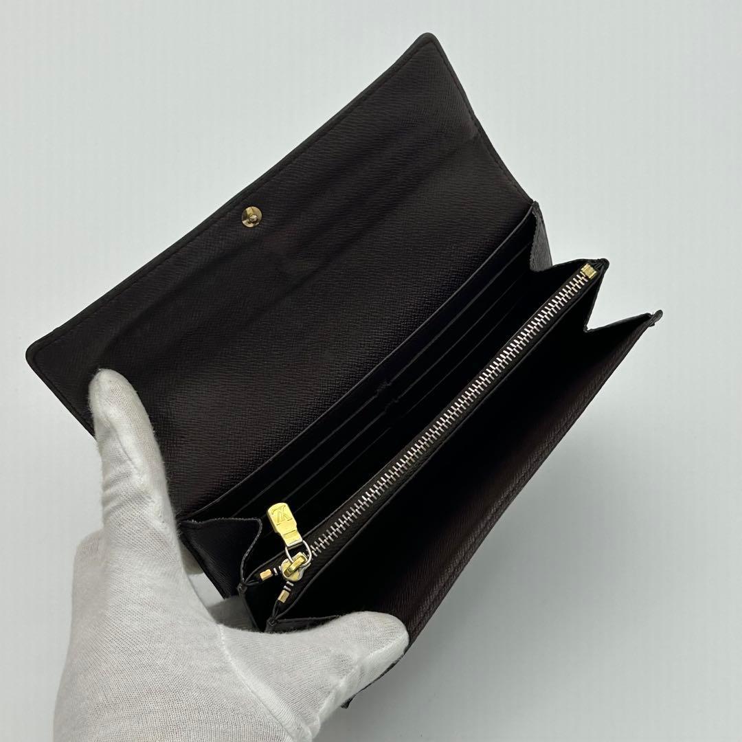 ルイ ヴィトン ポルトフォイユ サラ ダミエ　エベヌ 長財布 10枚 カード