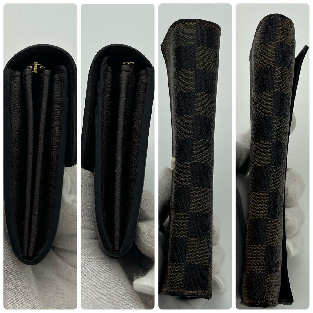 ルイ ヴィトン ポルトフォイユ サラ ダミエ　エベヌ 長財布 10枚 カード