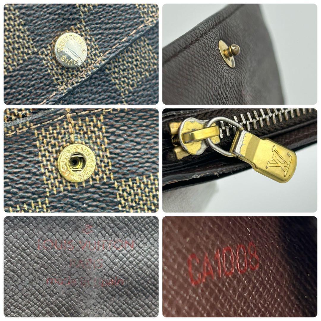 ルイ ヴィトン ポルトフォイユ サラ ダミエ　エベヌ 長財布 10枚 カード