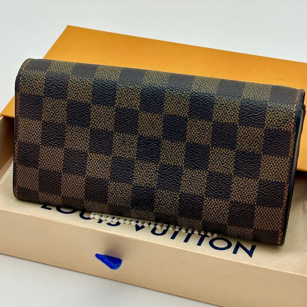 ルイ ヴィトン ポルトフォイユ サラ ダミエ　エベヌ 長財布 10枚 カード