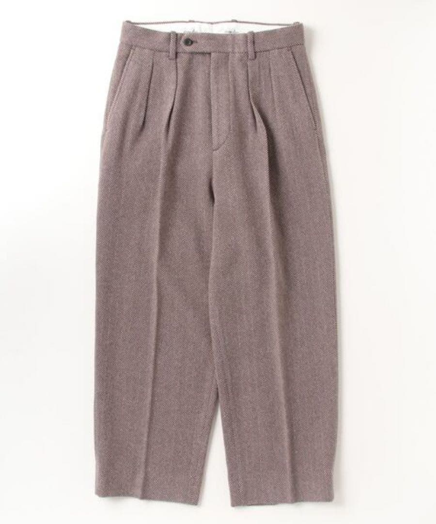 Steven Alan ウール ヘリンボーン インツープリーツドレストラウザーズ