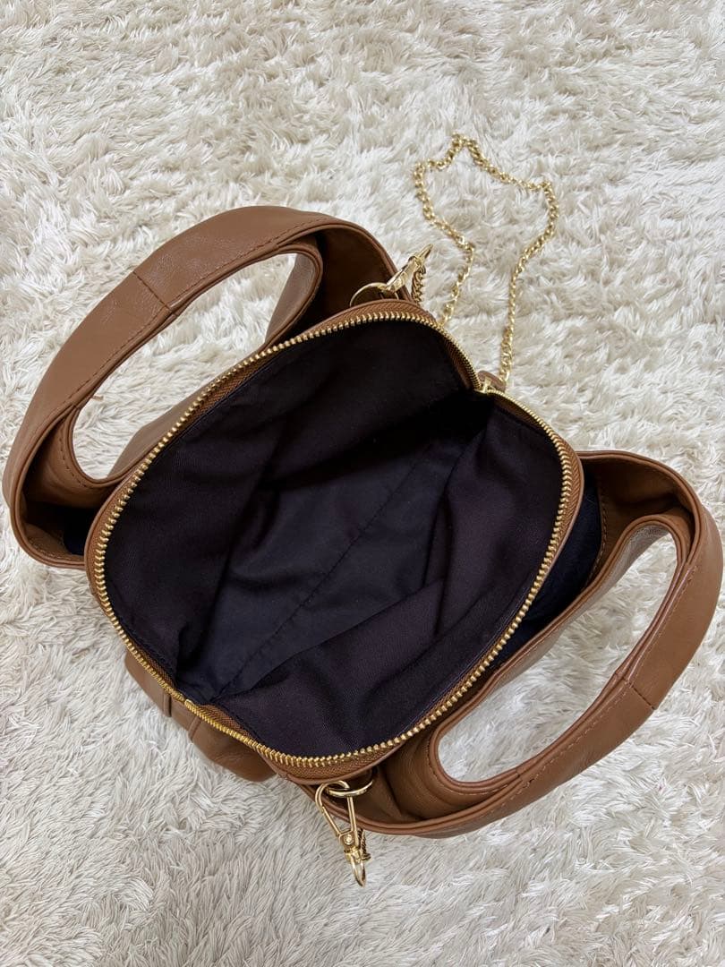 gemeil レイヤーチェーンバッグ キャメル