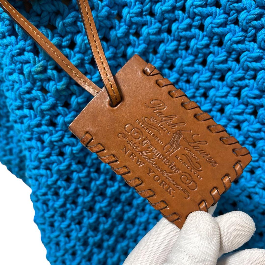 美品 RALPH LAUREN ラルフローレン レザー編み込み トートバッグ