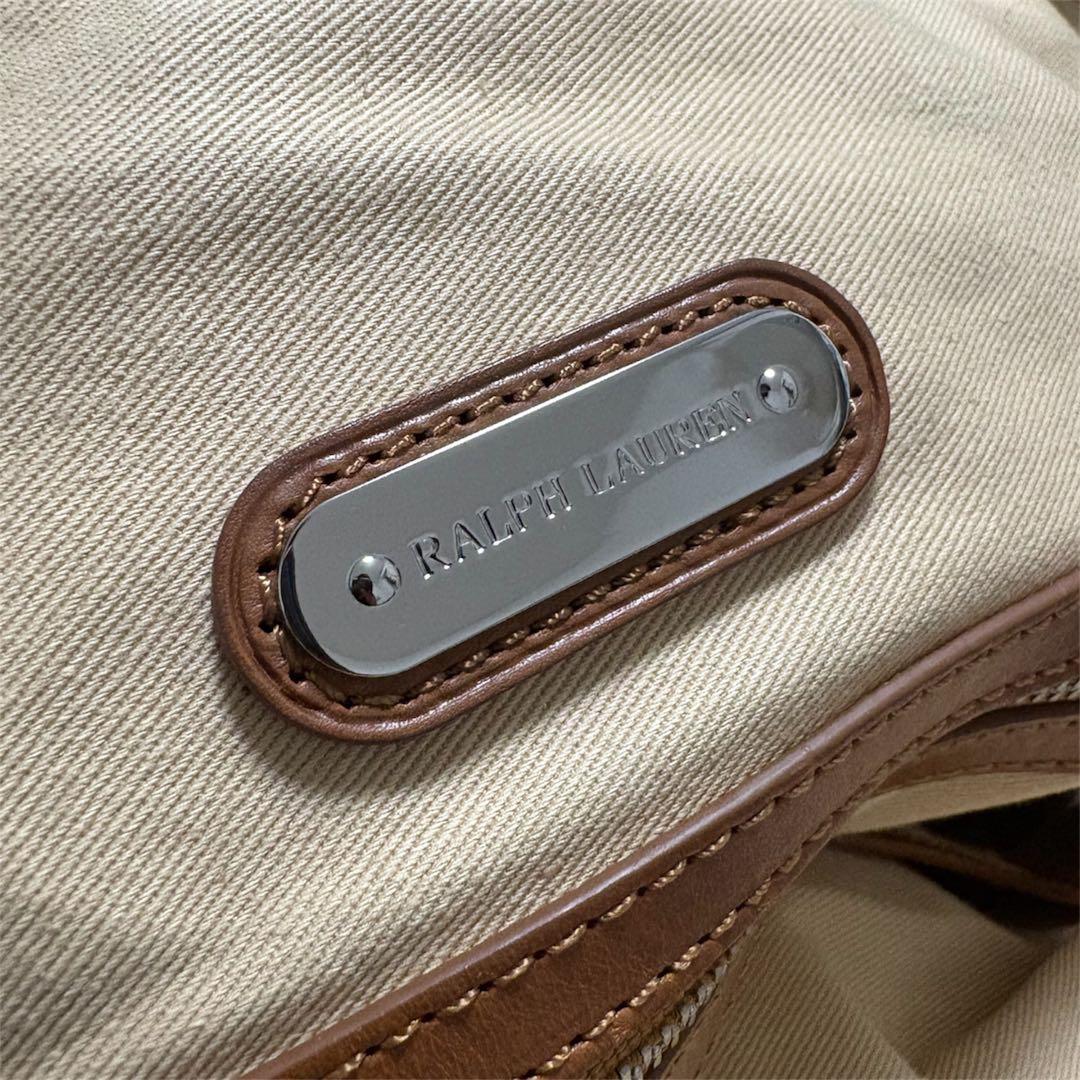 美品 RALPH LAUREN ラルフローレン レザー編み込み トートバッグ