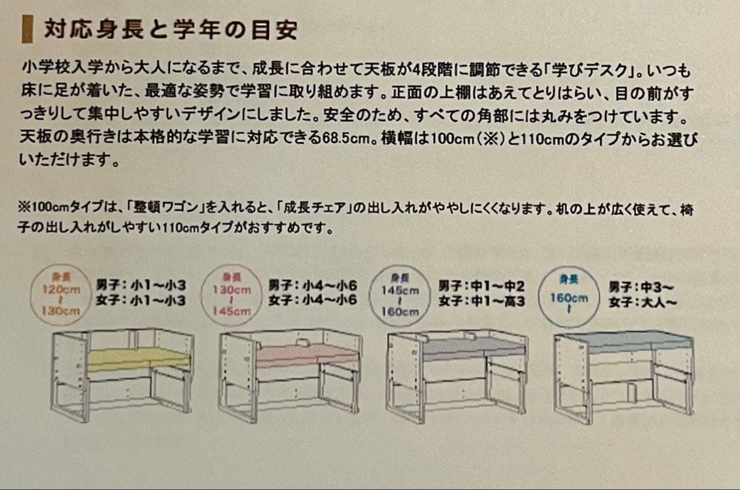 カリモク × ベネッセ 【学習机セット:① 机 】集中できる環境を考えた 学習机