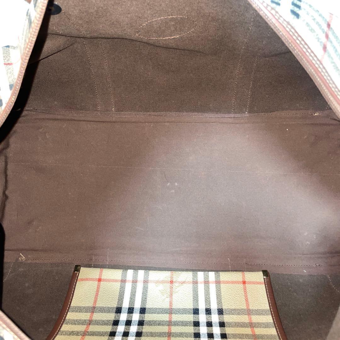 【美品】Burberry バーバリー　ボストンバッグ　PVC 大容量　メンズ