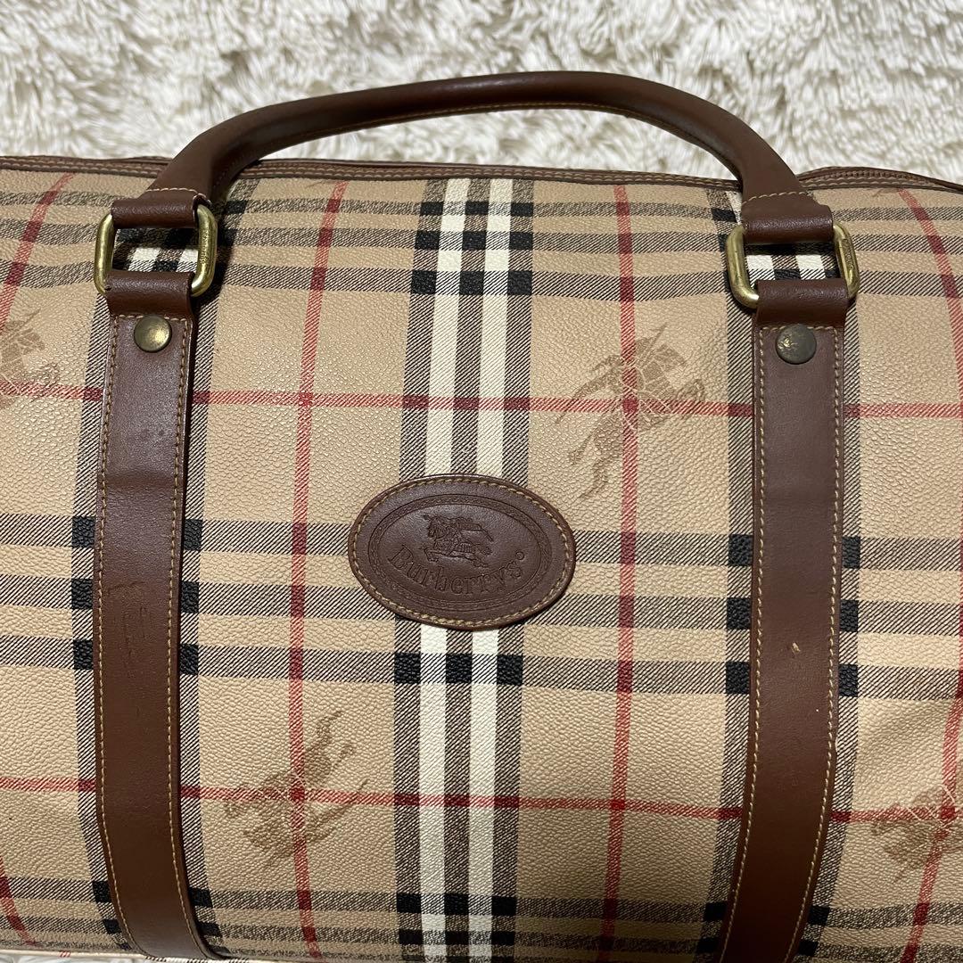 【美品】Burberry バーバリー　ボストンバッグ　PVC 大容量　メンズ