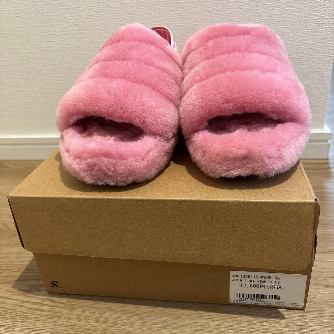 UGG ピンク ファー スリッパ サイズ6