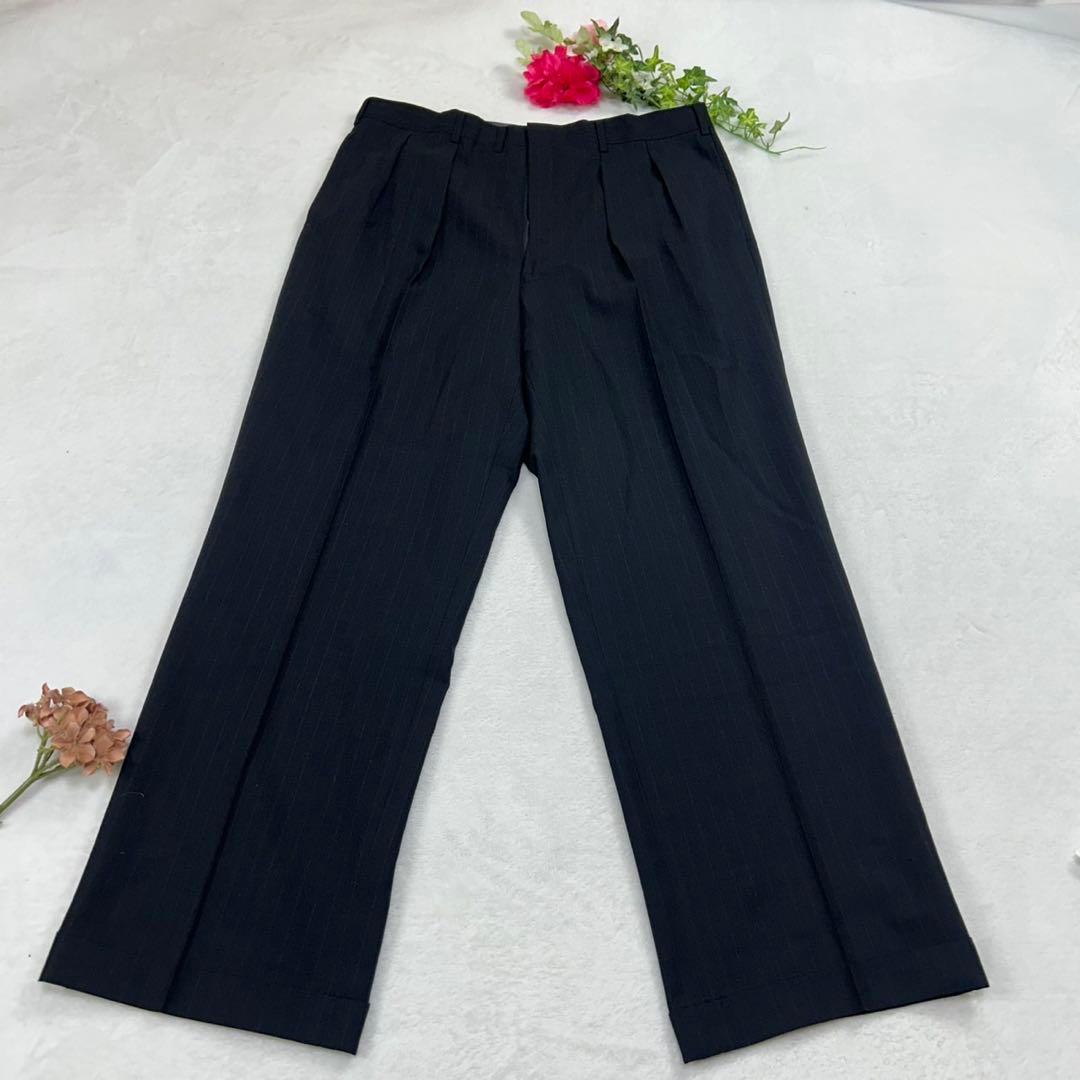 I277 美品 XL バーバリーロンドン スーツ上下 ネイビー メンズ