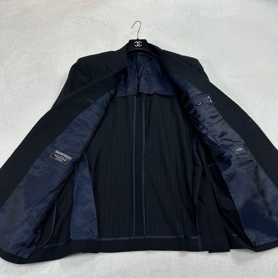 I277 美品 XL バーバリーロンドン スーツ上下 ネイビー メンズ