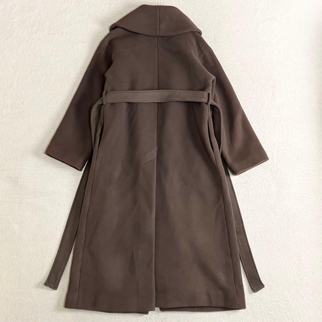 CACHEC カシェック　ショールカラーガウンコート　ブラウン　中村麻美　日本製