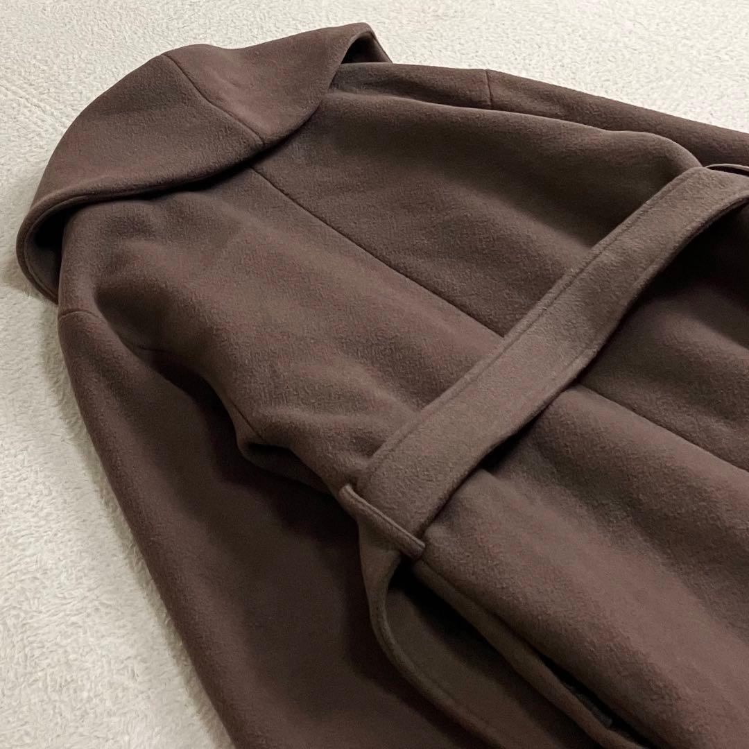 CACHEC カシェック　ショールカラーガウンコート　ブラウン　中村麻美　日本製