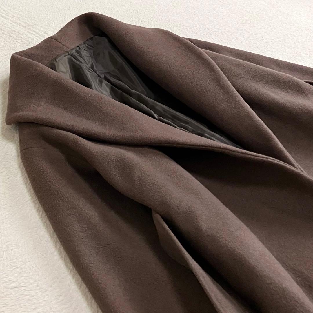 CACHEC カシェック　ショールカラーガウンコート　ブラウン　中村麻美　日本製