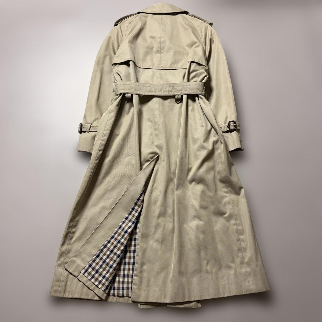 アクアスキュータム ロングトレンチコート チェック柄