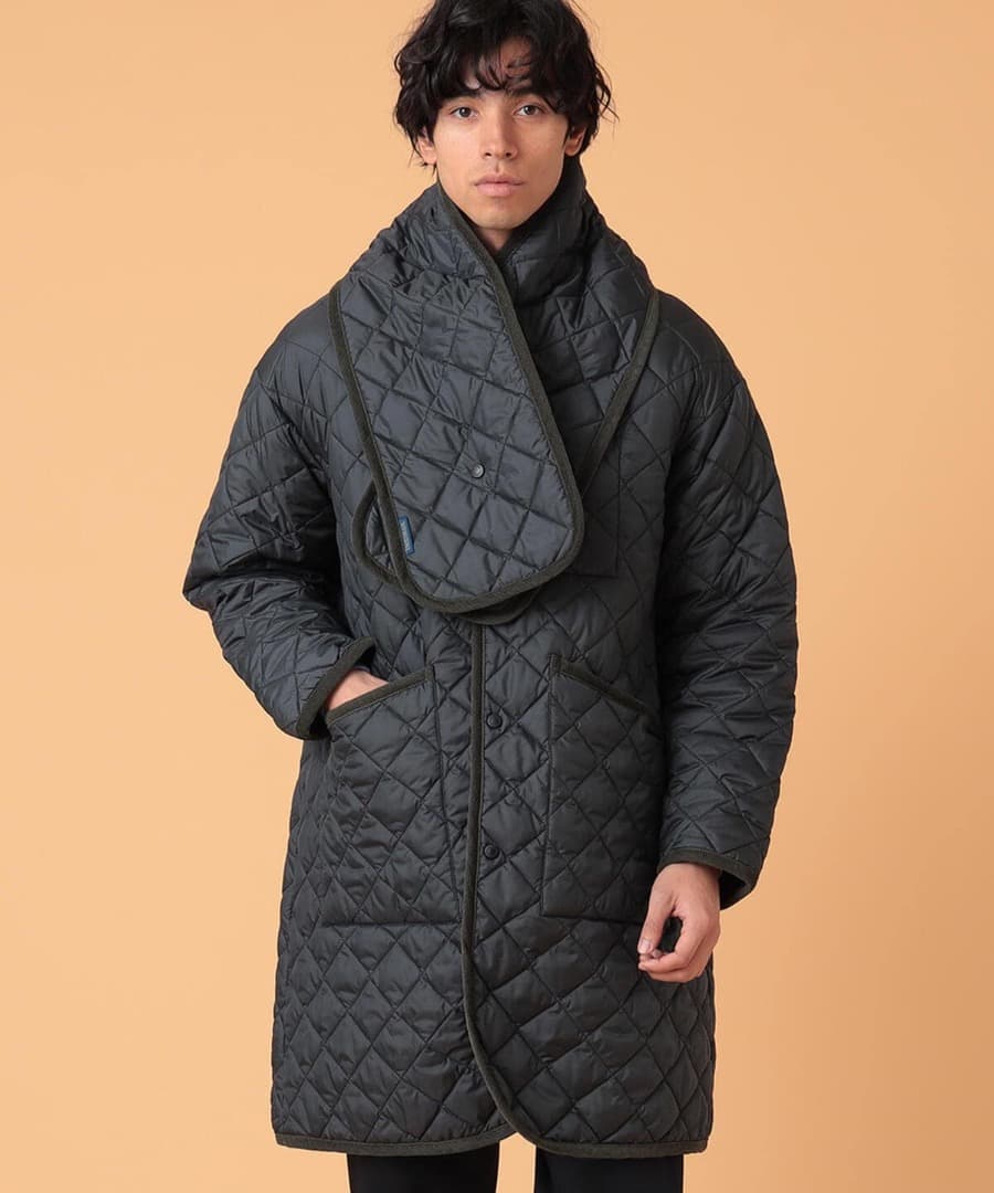 【BEAMS別注】LAVENHAM / BUTTON QUILT SCARF