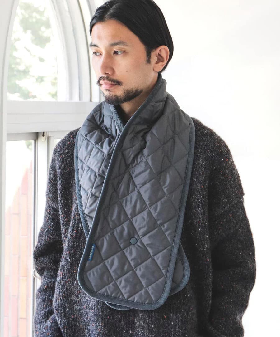 【BEAMS別注】LAVENHAM / BUTTON QUILT SCARF
