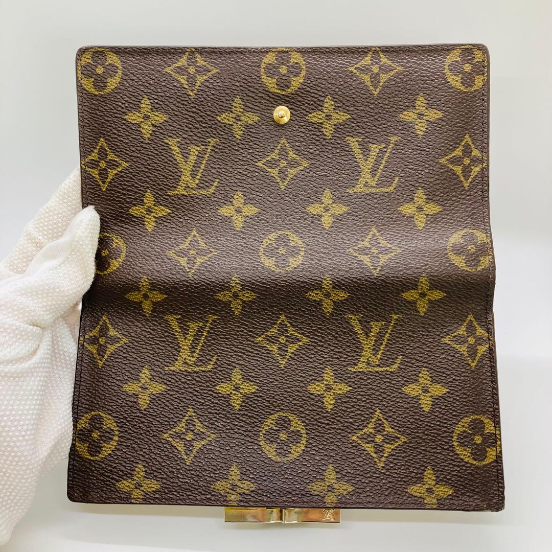 ルイヴィトン モノグラム コンチネンタル クラッチ がま口 長財布 A866