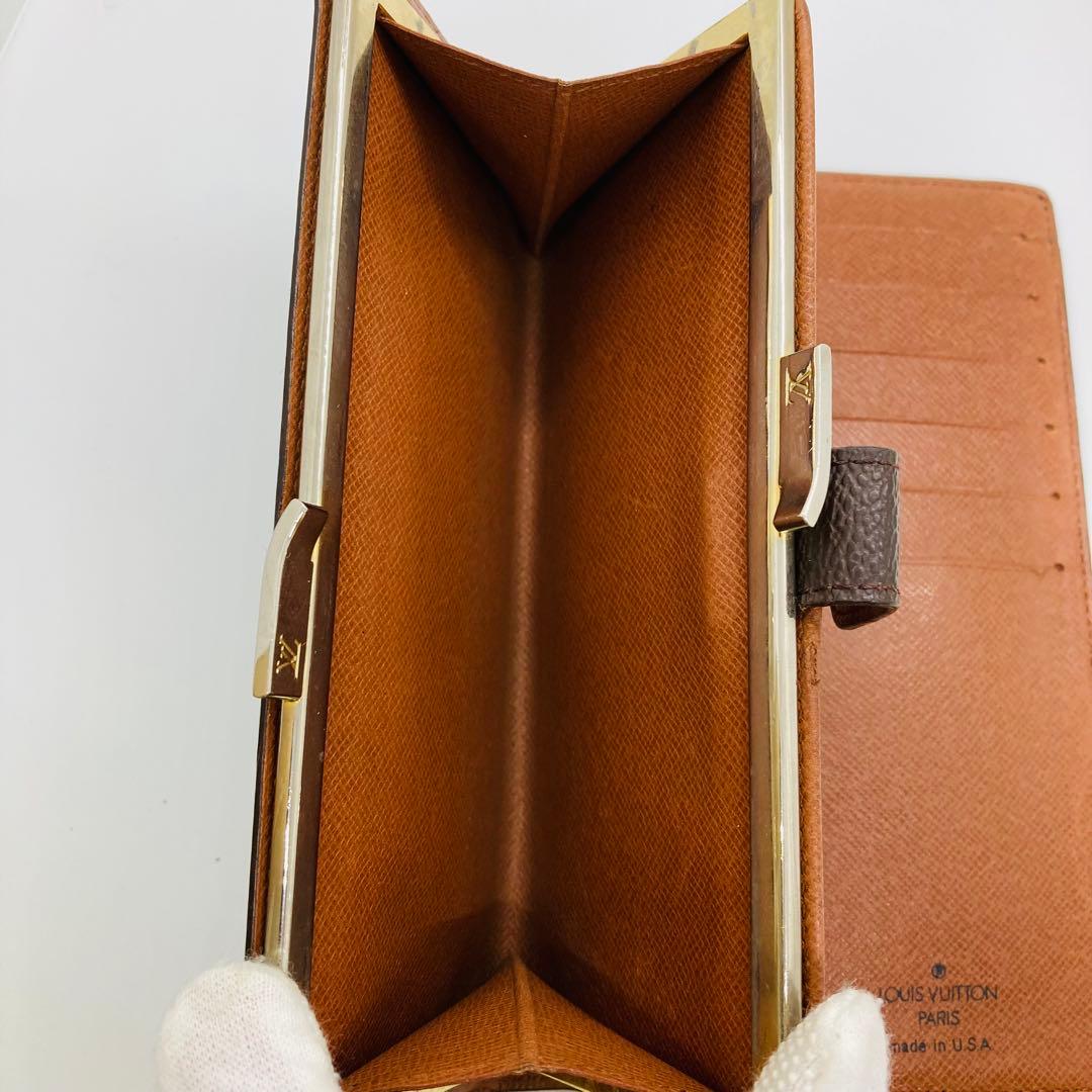 ルイヴィトン モノグラム コンチネンタル クラッチ がま口 長財布 A866