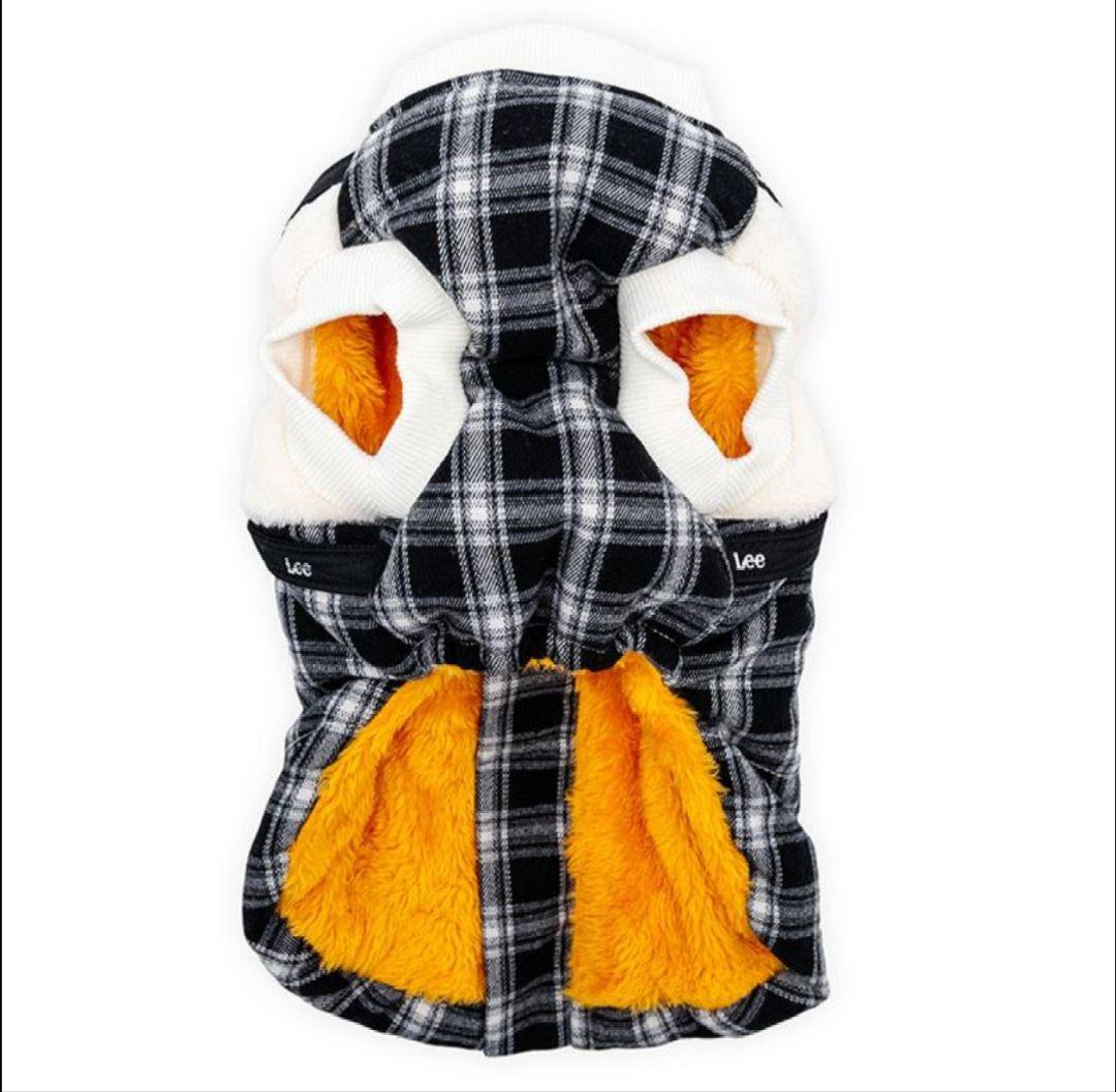 Ｌｅｅ チェック アウターハーネス 小型犬 | ブラック 背中開き DSサイズ