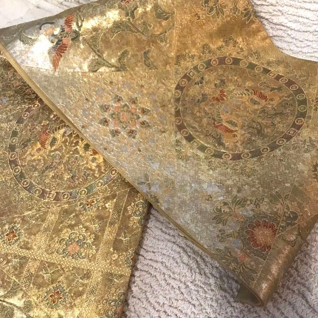 袋帯　結婚式　成人式　豪華金　正絹　訪問着　振袖　お正月　着物　鳳凰　ペガサス