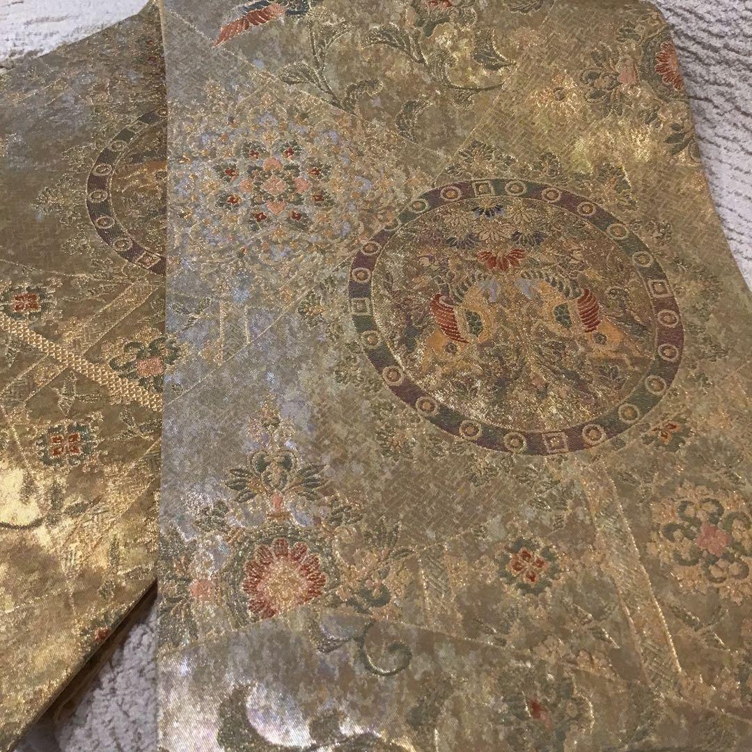 袋帯　結婚式　成人式　豪華金　正絹　訪問着　振袖　お正月　着物　鳳凰　ペガサス