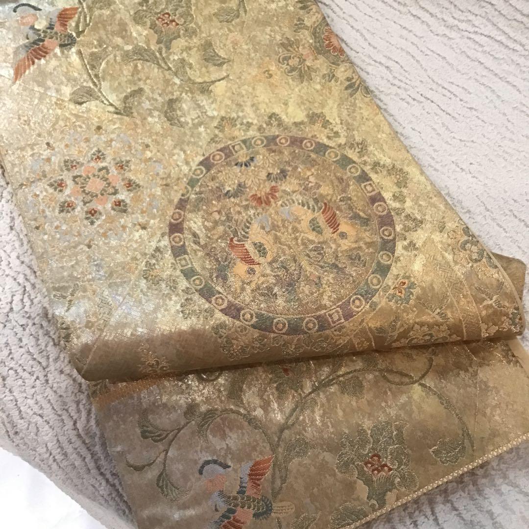 袋帯　結婚式　成人式　豪華金　正絹　訪問着　振袖　お正月　着物　鳳凰　ペガサス